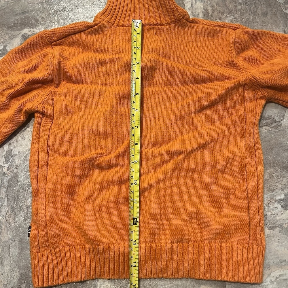 Nautica Boys L Sweater Orange 1/4 Zip Long Sleeve Stretch Knit Pullover Youth - Picture 6 of 6